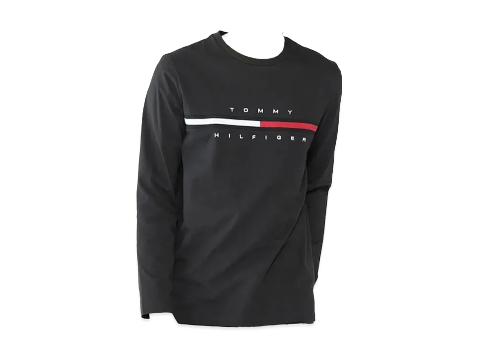 TOMMY HILFIGER Logo Long Sleeve T-Shirt / Tino Tee "Black"