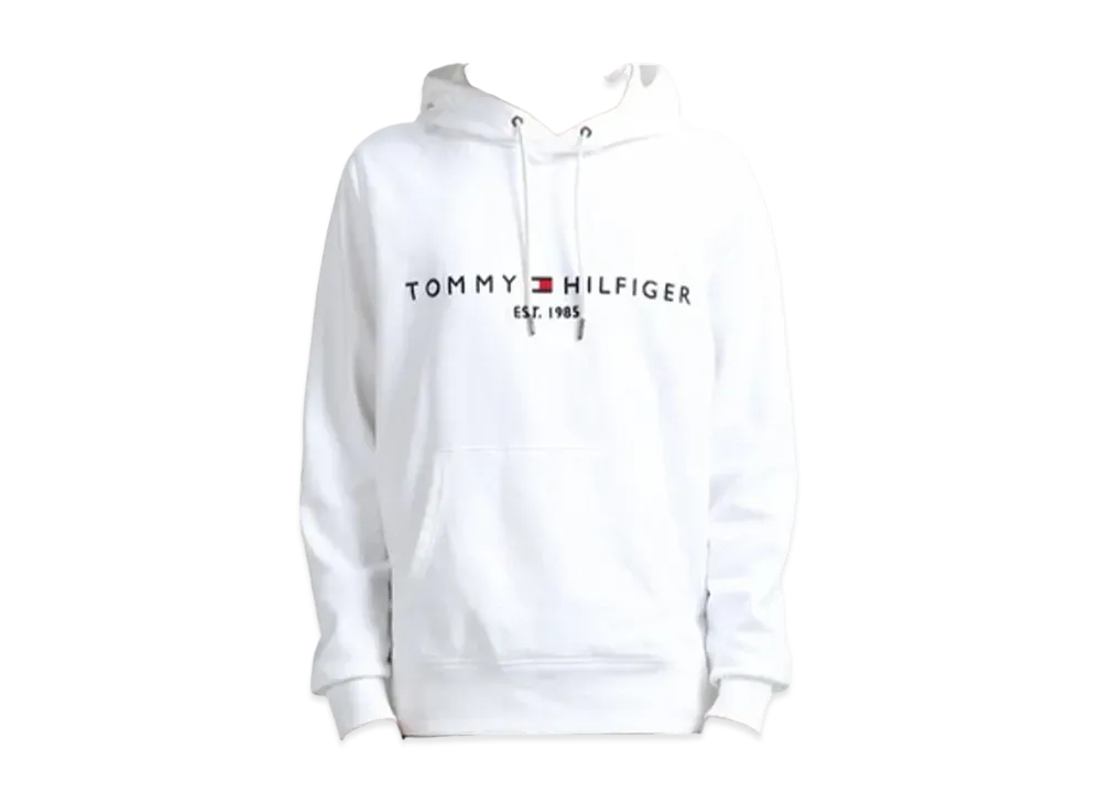 TOMMY HILFIGER Embroidered Logo Hoodie "White"
