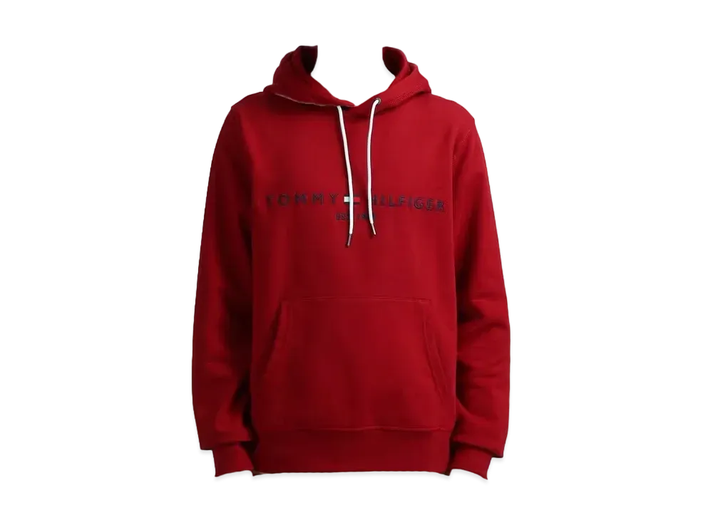 TOMMY HILFIGER Embroidered Logo Hoodie "Red"
