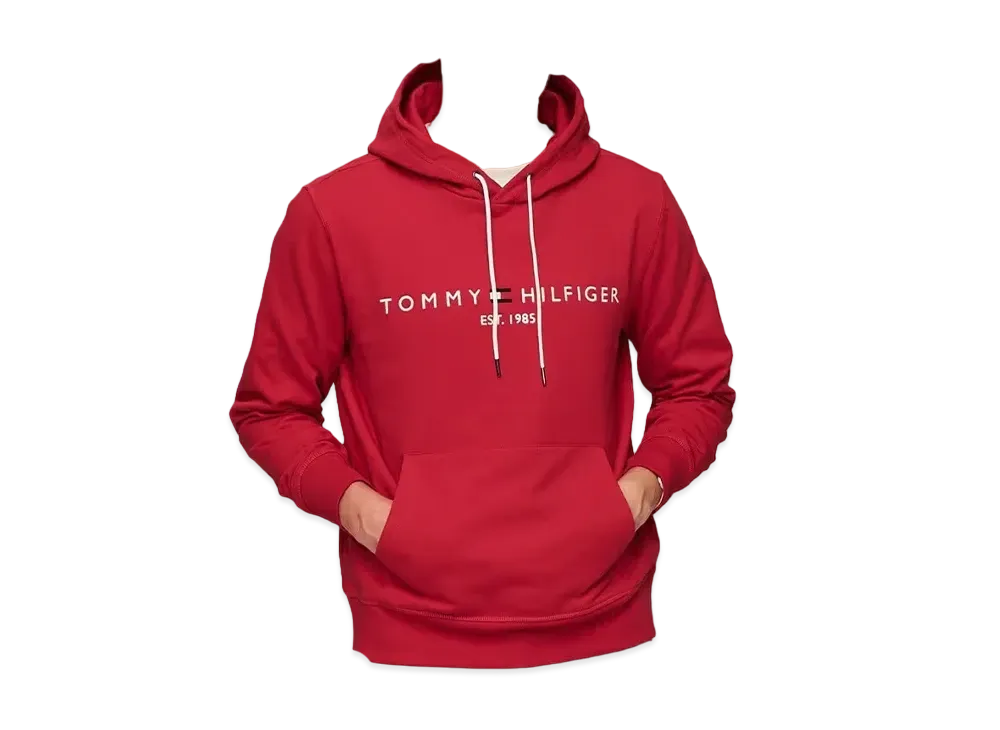TOMMY HILFIGER Embroidered Logo Hoodie "Clear Red"