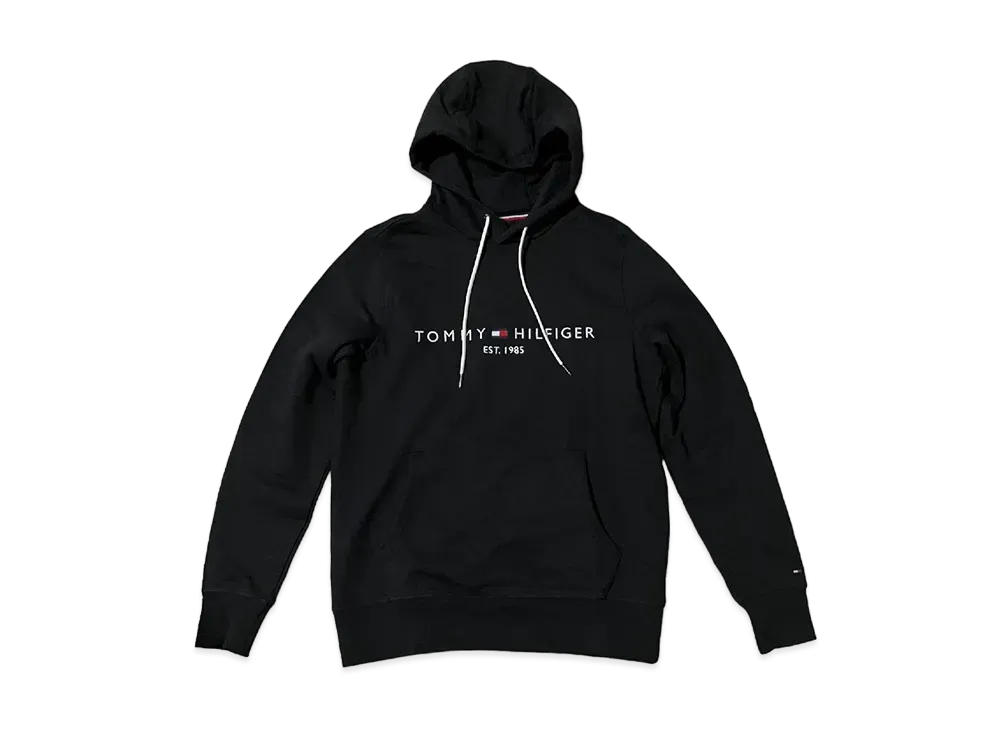 TOMMY HILFIGER Embroidered Logo Hoodie "Black"