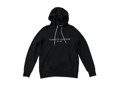 TOMMY HILFIGER Embroidered Logo Hoodie "Black"