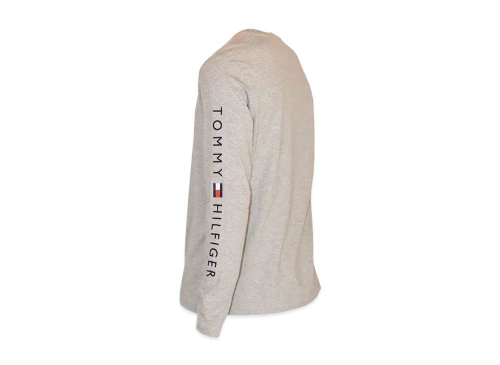 TOMMY HILFIGER Shoulder Logo Long Sleeve Tee "Gray"