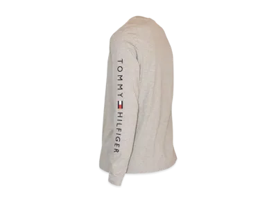 TOMMY HILFIGER Shoulder Logo Long Sleeve Tee "Gray"