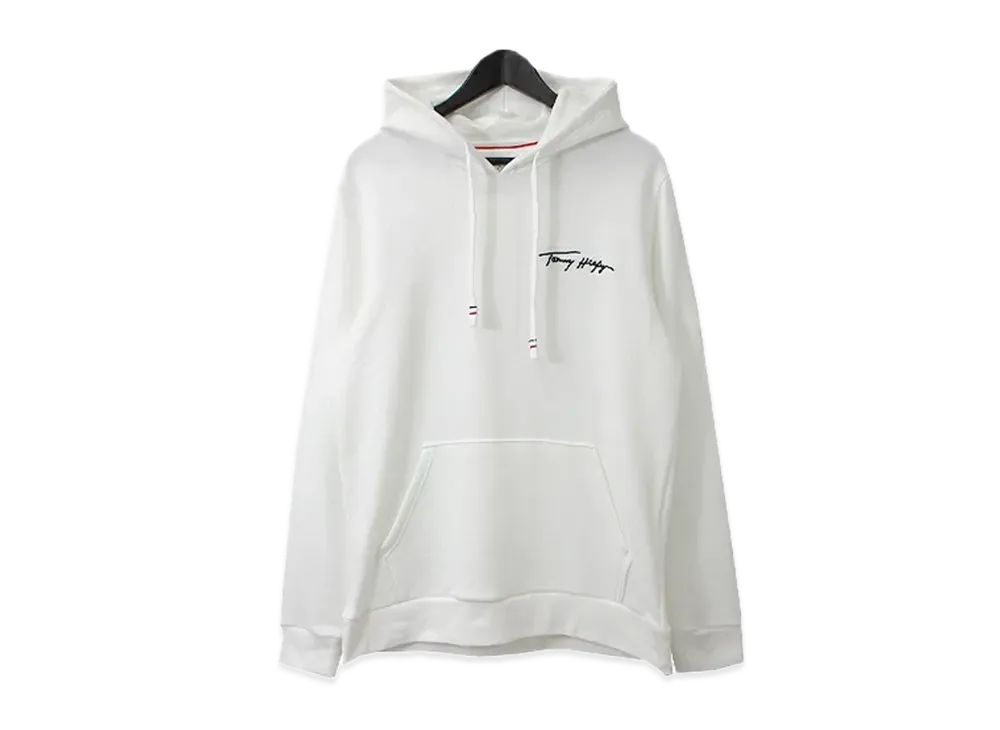 TOMMY HILFIGER Signature Pique Pullover Hoodie American Casual Sweatshirt Hoodie Unzi Wear "White"