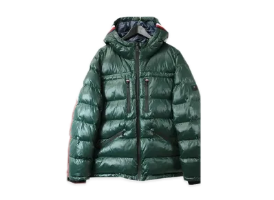 TOMMY HILFIGER Shiny Hoodie Puff Jacket Us Model Puff Blouson "Green"