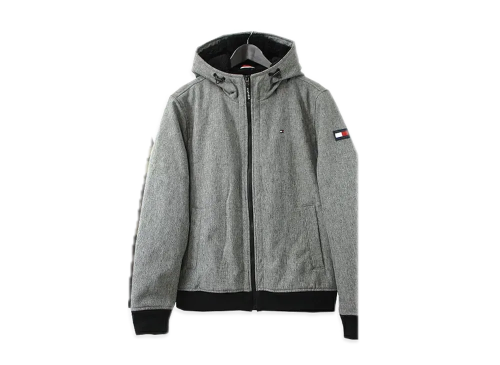 TOMMY HILFIGER Boa Lining Hoodie Soft Shell Jacket American Casual Street Casual "HetherGray"