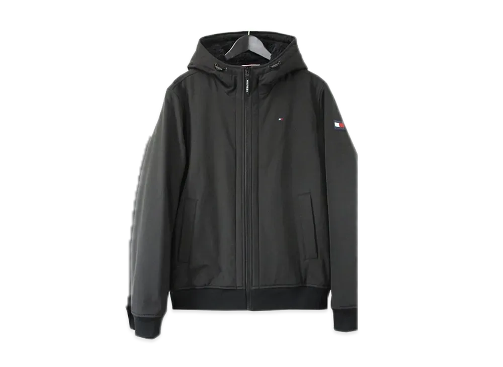 TOMMY HILFIGER Boa Lining Hoodie Soft Shell Jacket American Casual Street Casual "Black"