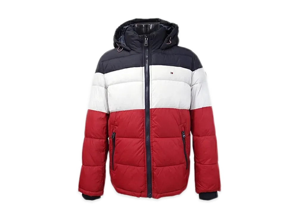 TOMMY HILFIGER Nylon Hooded Puff Blouson "Tricolor"