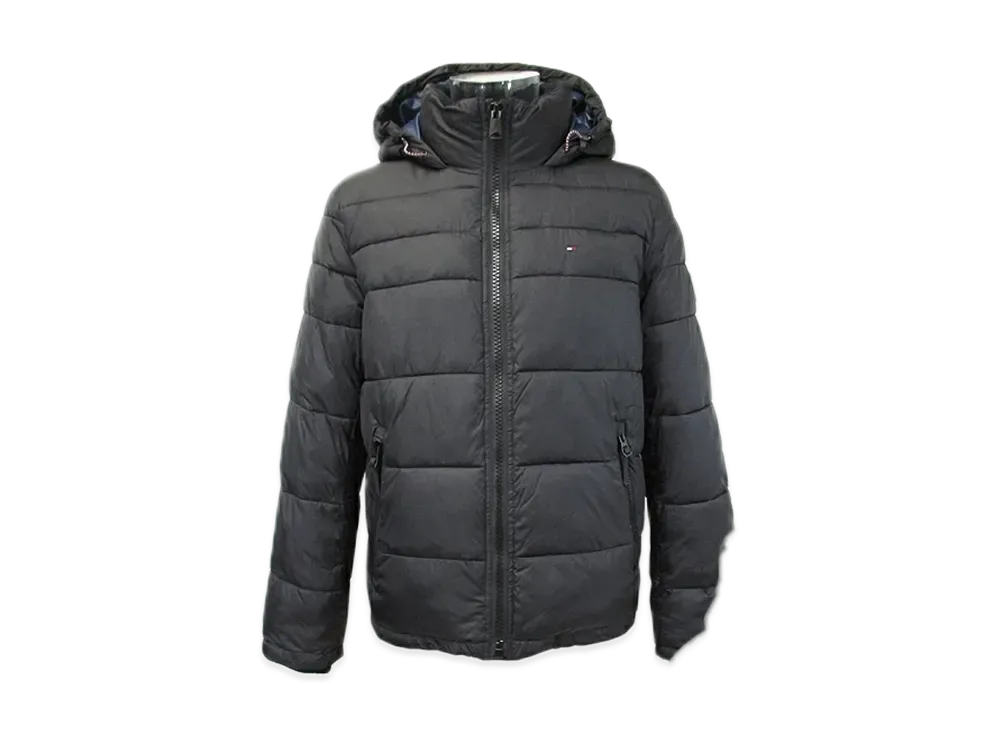 TOMMY HILFIGER Nylon Hooded Puff Blouson "Black"