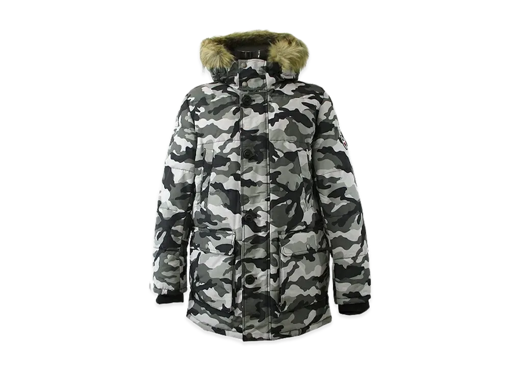 TOMMY HILFIGER Camouflage Padded Long Jacket "GrayCamo"