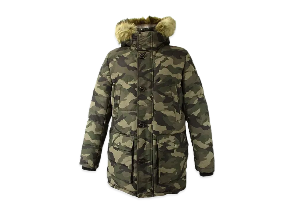 TOMMY HILFIGER Camouflage Padded Long Jacket "GreenCamo"
