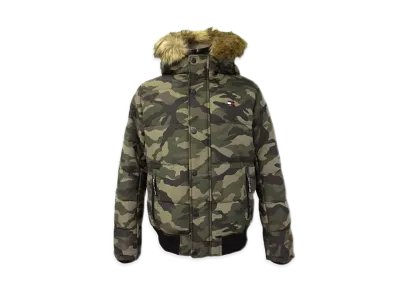 TOMMY HILFIGER Hooded Fur Padded Puff Jacket "Camouflage"