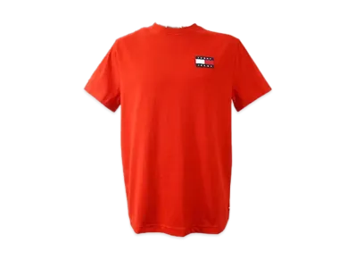 TOMMY JEANS Flag Logo Short Sleeve T-Shirt "Red"