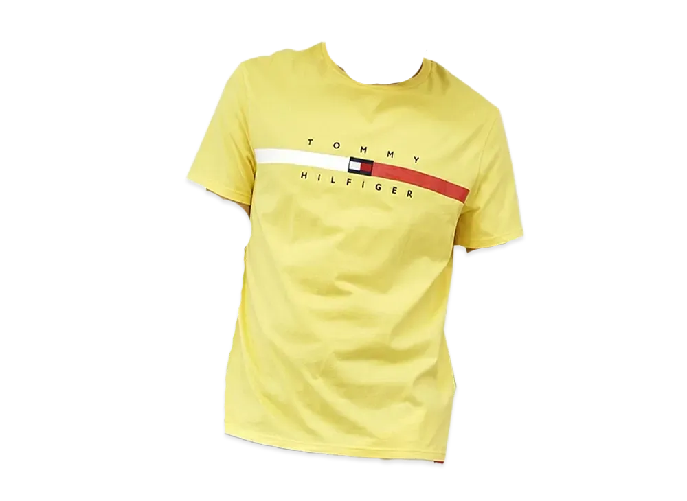 TOMMY HILFIGER Flag Stripe Short Sleeve T-Shirt "Yellow"