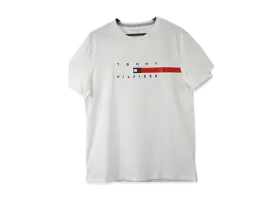 TOMMY HILFIGER Flag Stripe Short Sleeve T-Shirt "White"