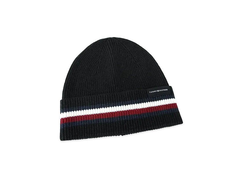 TOMMY HILFIGER Signature Logo Corporate Knit Beanie "Black"
