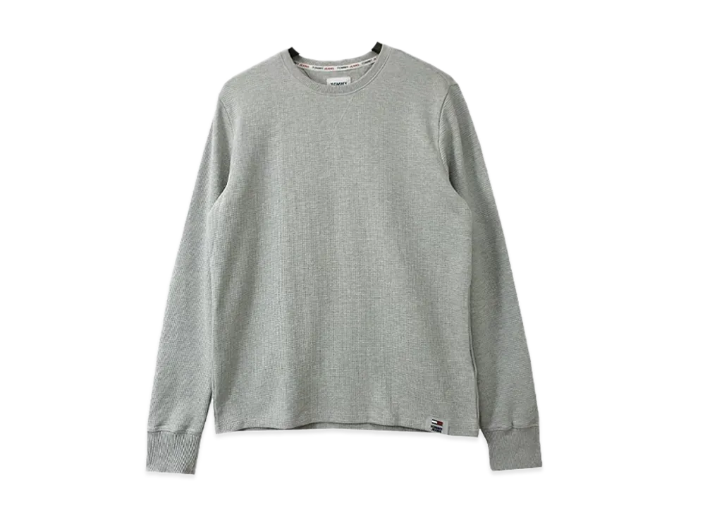 TOMMY JEANS Waffle Sweat T-Shirt Eu Model "LightGrayHether"