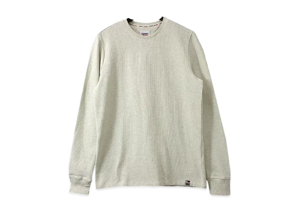 TOMMY JEANS Waffle Sweat T-Shirt Eu Model "WhiteHether"