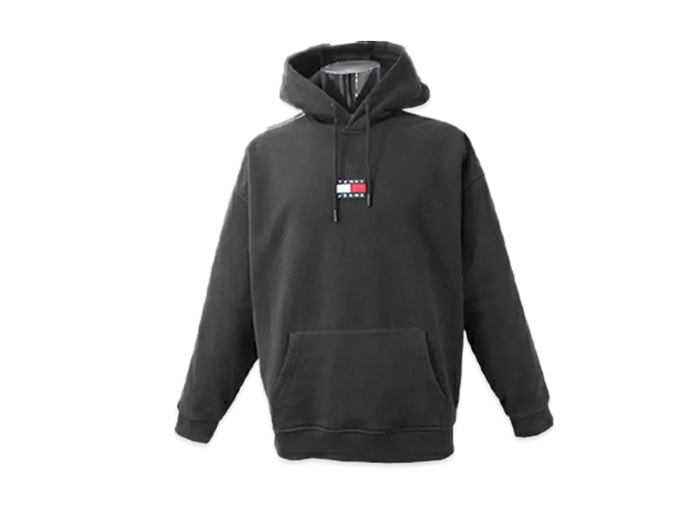 TOMMY JEANS Badge Fleece Pullover Hoodie Eu Model "Black"