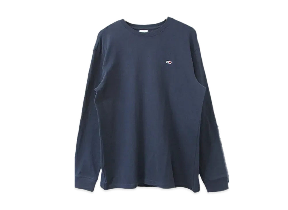 TOMMY JEANS Serif Linear Long Sleeve Chest Logo T-Shirt Eu Model "TwilightNavy"
