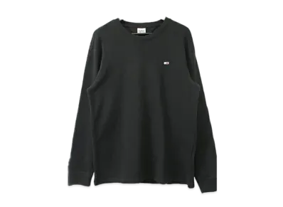 TOMMY JEANS Serif Linear Long Sleeve Chest Logo T-Shirt Eu Model "Black"
