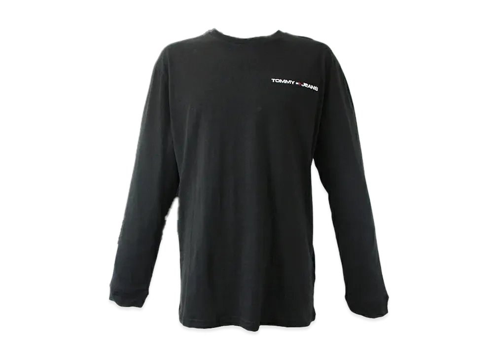 TOMMY JEANS Chest Logo Embroidery Long Sleeve T-Shirt "Black"