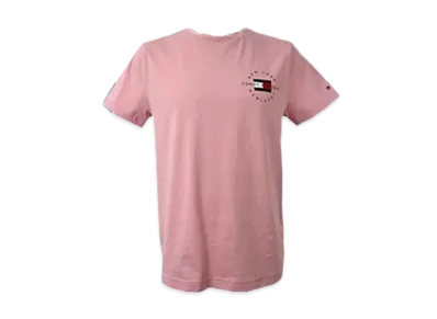 TOMMY HILFIGER Circle Print T-Shirt American Casual Crew Neck "GlacierPink"