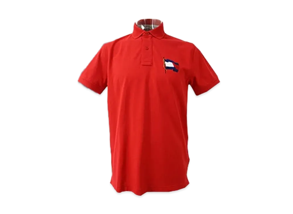 TOMMY HILFIGER Regular Fit Flag Polo Shirt Golf Wear "PrimaryRed"