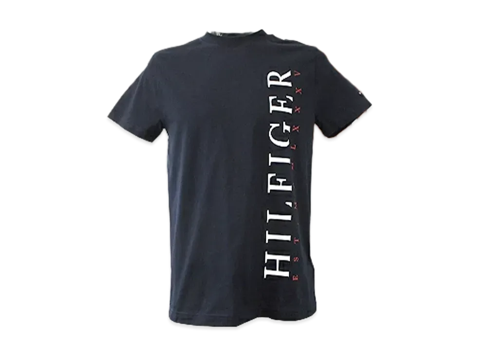 TOMMY HILFIGER Vertical Hilfiger Logo Short Sleeve T-Shirt "DesertSky"