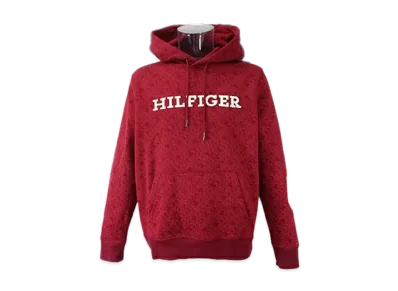 TOMMY HILFIGER Aop Monogram Hoodie "Rouge"