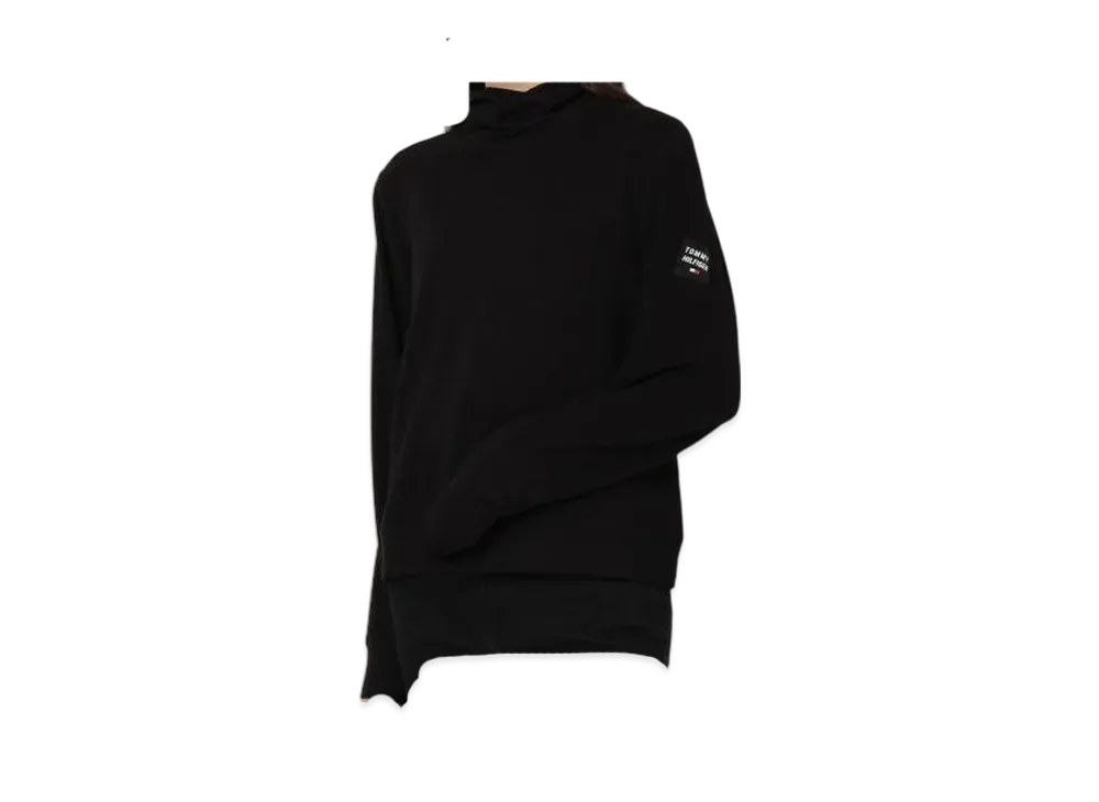 TOMMY HILFIGER Sport French Terry Cowl Neck Logo Sleeve Pullover "Black"
