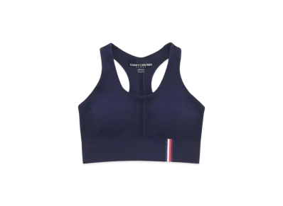TOMMY HILFIGER Seamless Scoop Neck Logo Sport Bra "Navy"