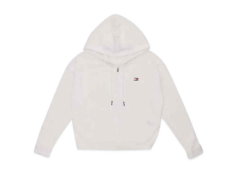 TOMMY HILFIGER Full Zip Cropped Hoodie "White"