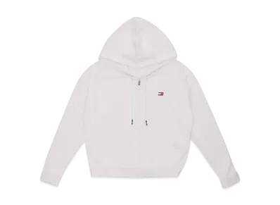 TOMMY HILFIGER Full Zip Cropped Hoodie "White"