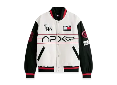 TOMMY HILFIGER APXGP F1 Movie Satin Varsity Jacket "White"