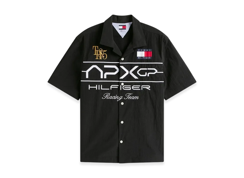 TOMMY HILFIGER APXGP F1 Movie Racing Short Sleeve Satin Shirt "Black"