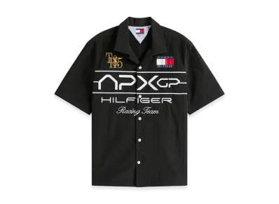 TOMMY HILFIGER APXGP F1 Movie Racing Short Sleeve Satin Shirt "Black"