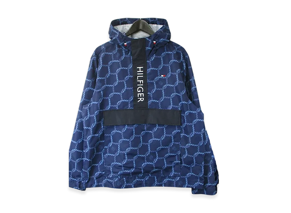 TOMMY HILFIGER Nylon Half Zip Anorak Parka "Low Print"