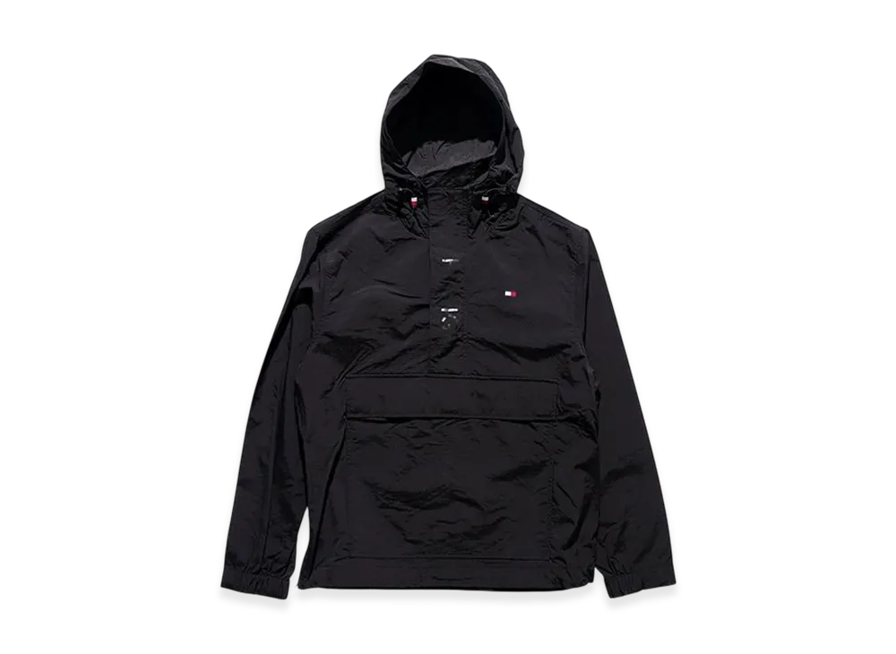 TOMMY HILFIGER Nylon Half Zip Anorak Parka "Black"