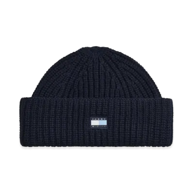 TOMMY HILFIGER x FRAGMENT Pure Wool Short Beanie "Navy"