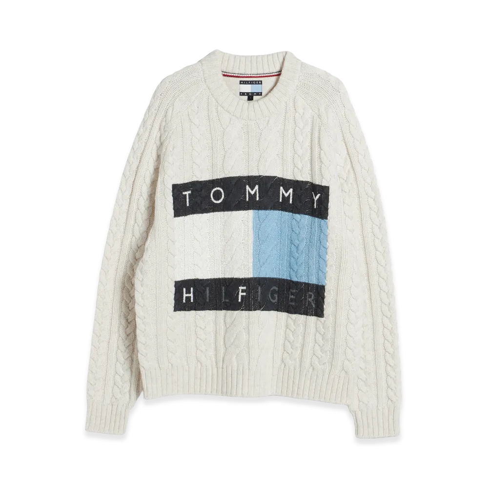 TOMMY HILFIGER x FRAGMENT Cable Knit Sweater "White"