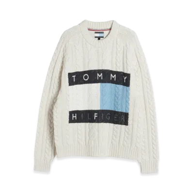 TOMMY HILFIGER x FRAGMENT Cable Knit Sweater "White"