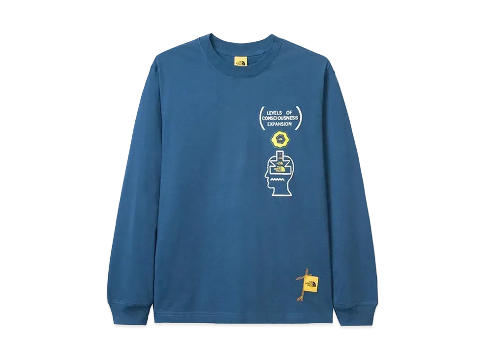 ザノースフェイス ブレイン デッド エルエス Tシャツ "ブルー"