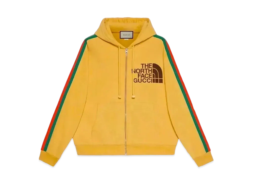 ザノースフェイス グッチ プリント コットン スウェットシャツ "ゴールド"