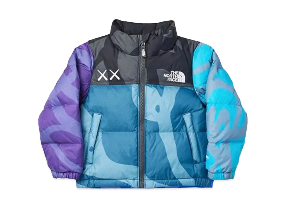 The North Face Kaws Youth Nuptse Jacket "Blue Black"