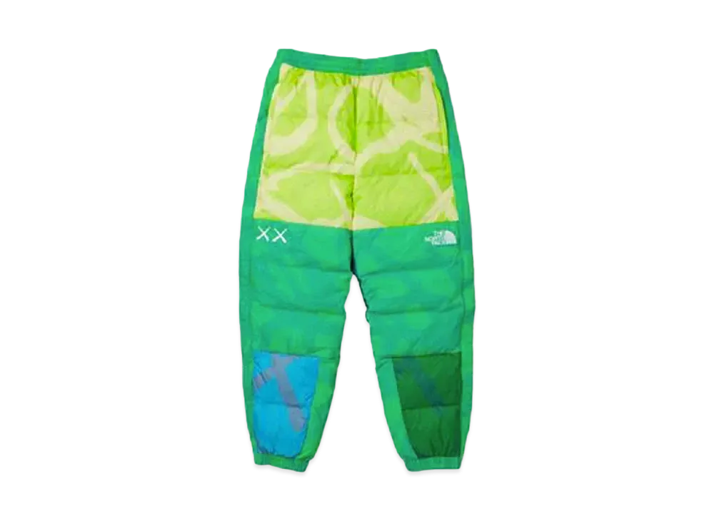The North Face Kaws Puffer Pants "Green Blue"