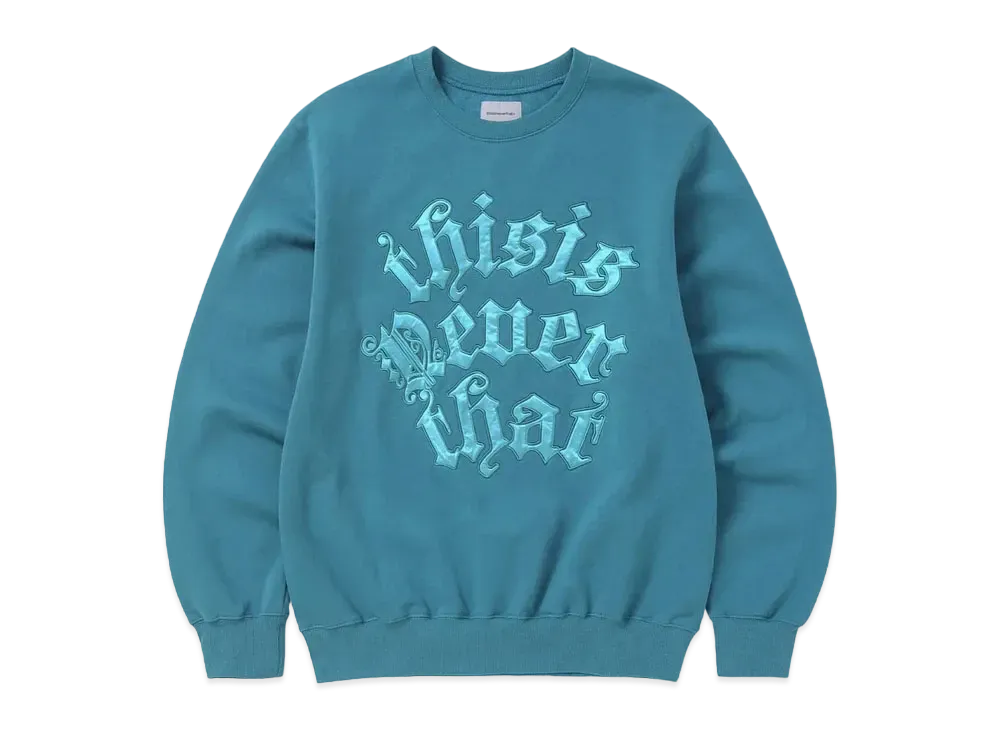 thisisneverthat Fortuna Applique Crewneck "Dark Teal"