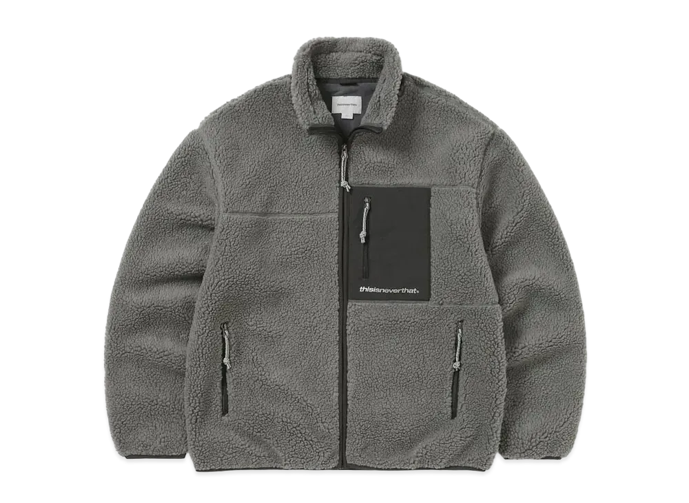 thisisneverthat SP Sherpa Fleece Jacket "Charcoal"