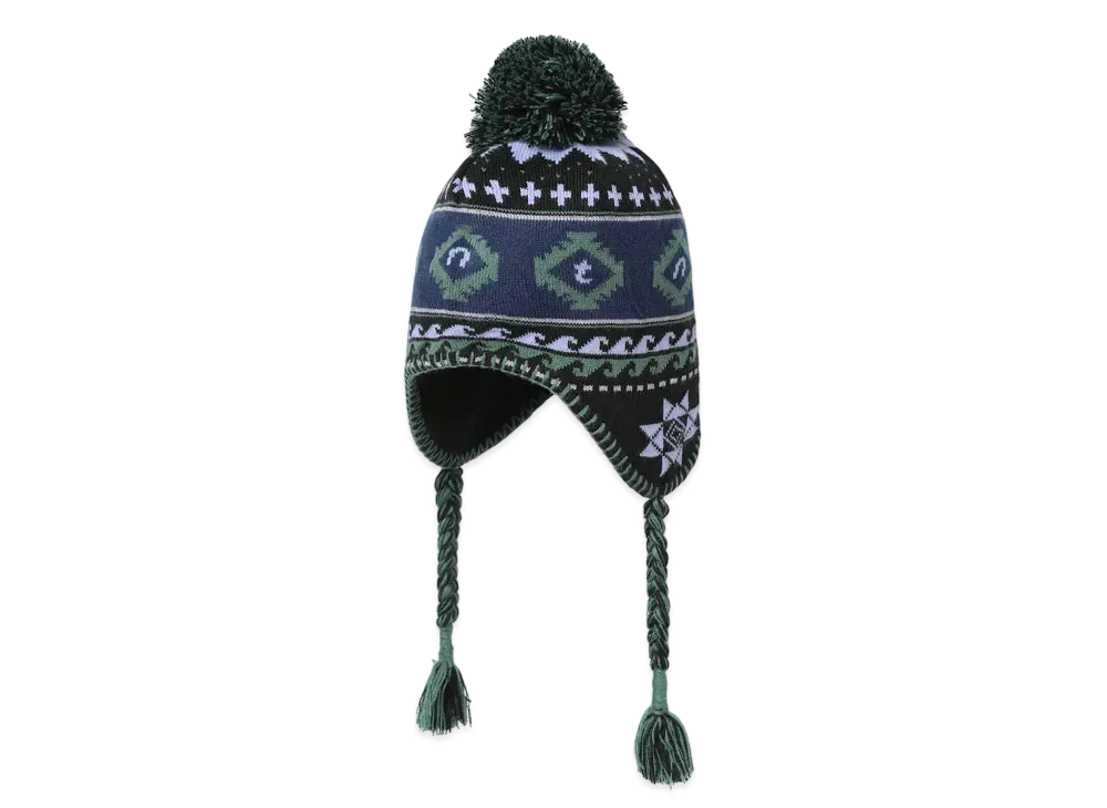 thisisneverthat Pom Earflap Beanie "Black"